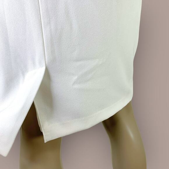 Saint Tropez West Chiffon Wrap Pencil Casual Skirt Lined Size 6 Cream Whte - Picture 9 of 14